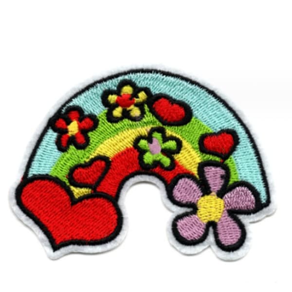 15 stykker regnbue broderi patch, broderi mærkat