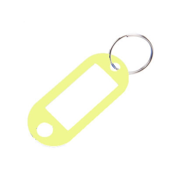 10 (gul) Taggar med nyckelring, färgnyckelring, plast-ID