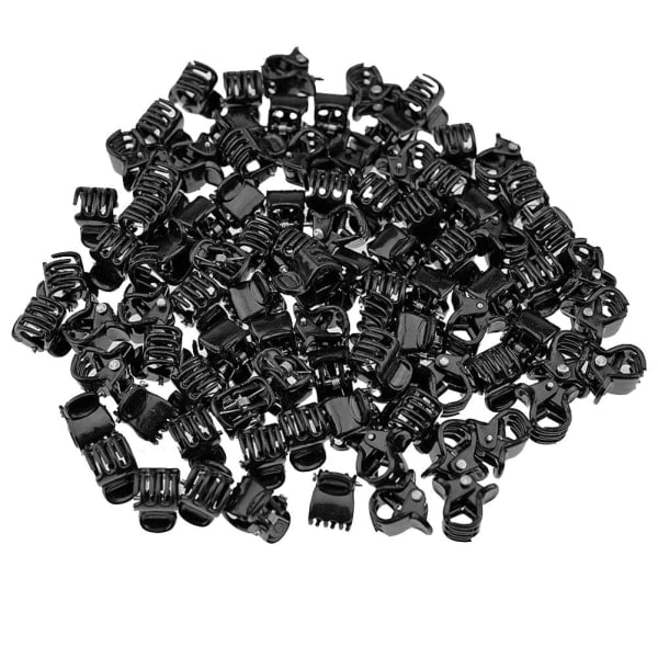 100x Små Hårklemmer - Sort Sort