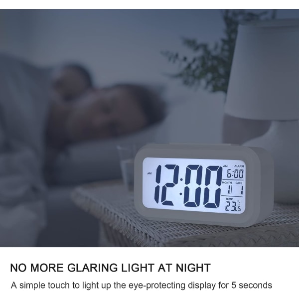 Digital väckarklocka, LED-väckarklocka med temperatur, snooze-funktion
