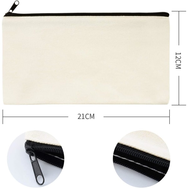10 st DIY tomma canvas tygpåse förvaringspåse ecru anpassningsbar