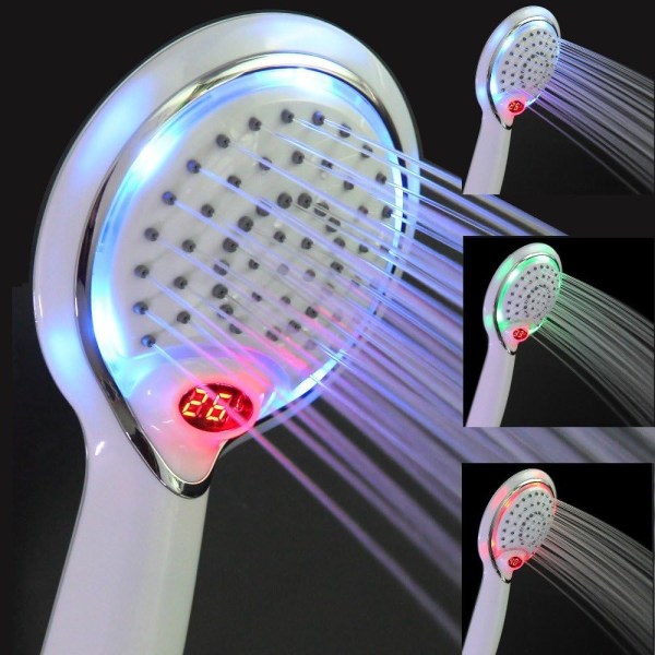 LED-duschhuvud LED-duschhuvud Handdusch 3 färger Temperatur