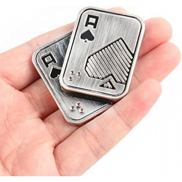1 st magnetisk metall fingertop leksak metall poker push kort skjutreglage AA