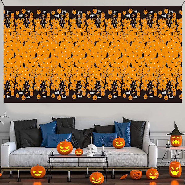 1 st orange spöklik pumpa rektangulär plast Halloween bordsduk