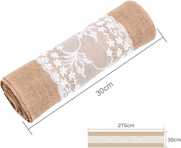 1 Pack Burlap Bordslöpare Rulle Bordsband Bröllopsceremoni Pro