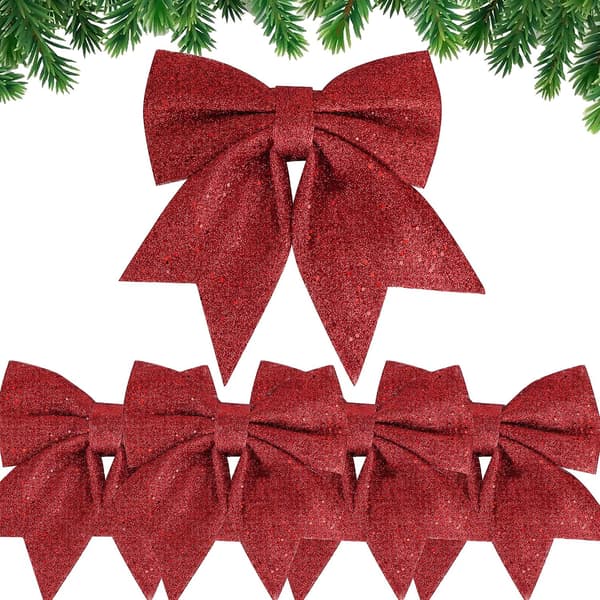 5 stk julebåndsløyfer 24 cm store julebåndssløyfer B