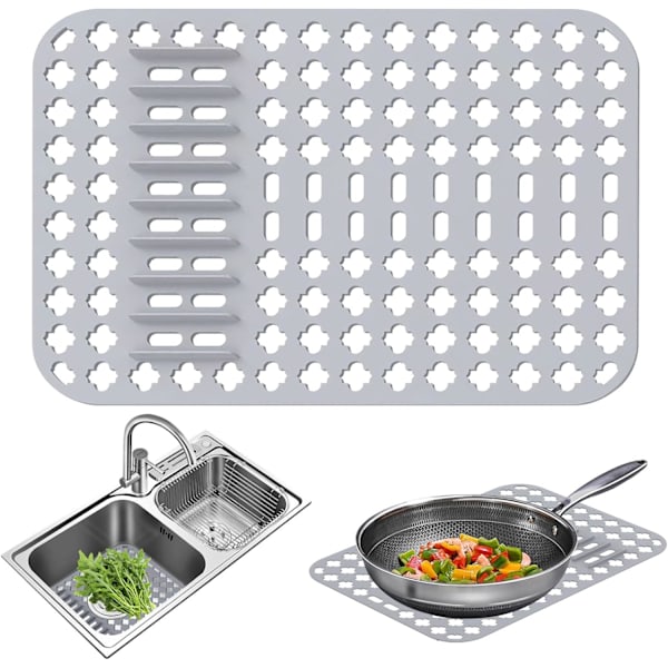 Silikone køkkenvaskmåtte, 40x29cm skridsikker vaskbeskyttelsesmåtte