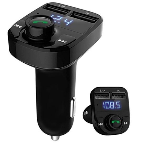 FM-sender / Bluetooth-musikmodtager - håndfri sort