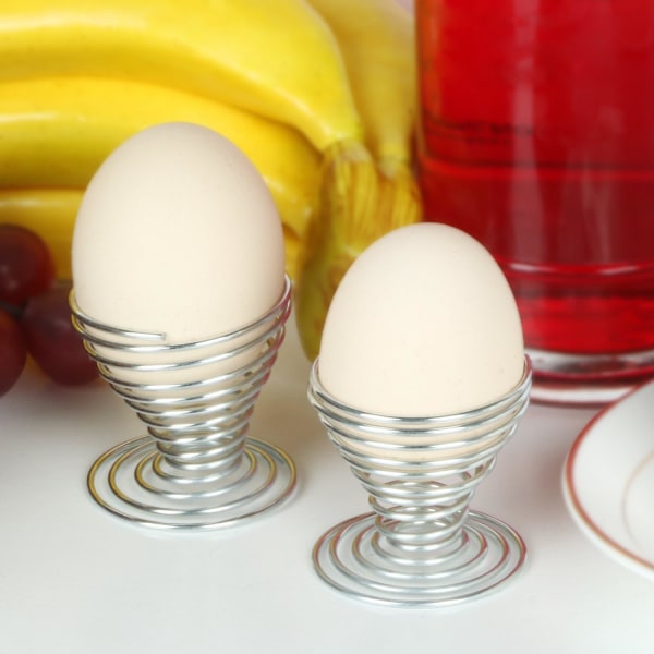 2 x Rustfrie ståltråd spiral eggkopper