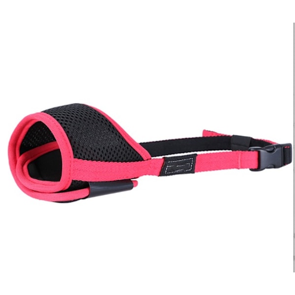 （S, Rosa）， Mjuk och justerbar hundnosgrimma i nylon, Anti-Bite