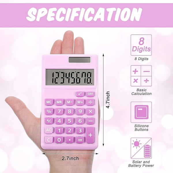 2 stk. Basic Standard Lommeregnere Mini Digital Desktop Lommeregnere