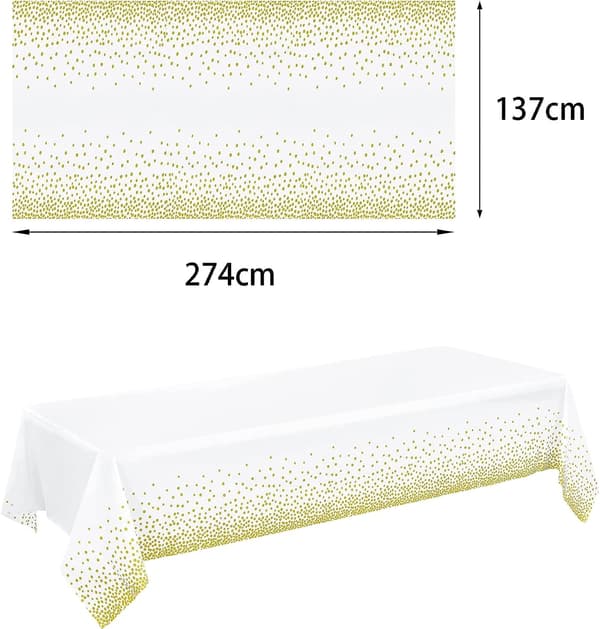 Svart 3-pak engangsduker til Halloween, vanntett bordduk