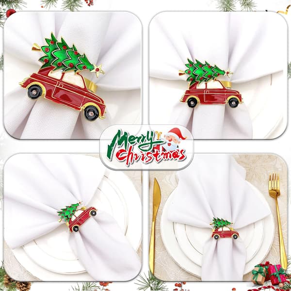 Julekrans Servietringe 6PCS Jule Servietringe,Christm