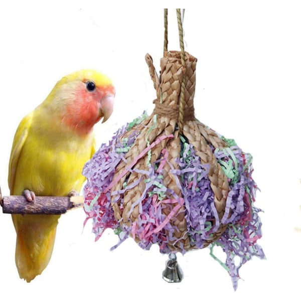 Treflis med papirstrimler Tyggeleketøy for Parrot Budgie Parakeet
