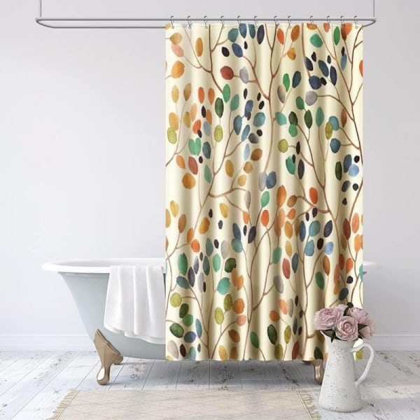 Bruseforhæng 180x200 Anti-svamp Badeforhæng Beige Maskinvaskbar