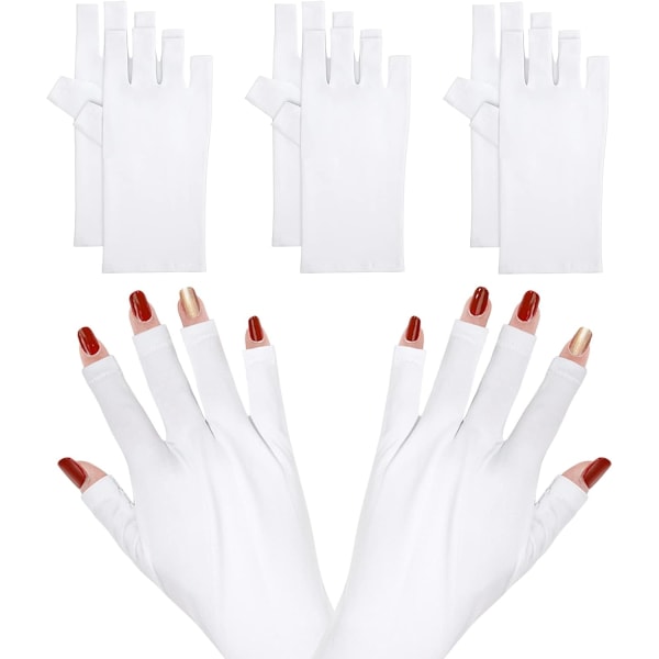 Neglehandsker UV-beskyttelseshandsker Fingerløse handsker Manicure Gel N