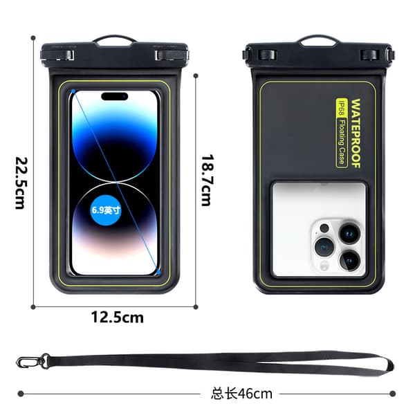 Vandtæt smartphone-etui - Universal - Sort