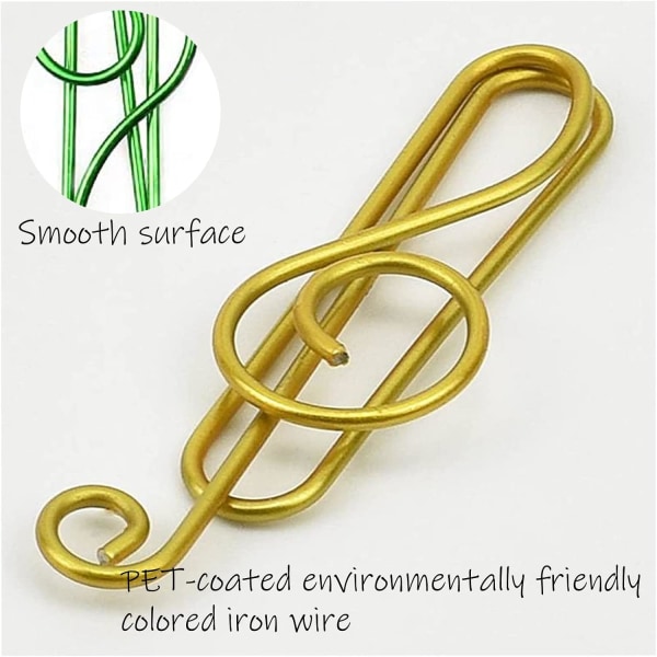 50 stk. farverige papirclips, kreative papirclips, metalpapir