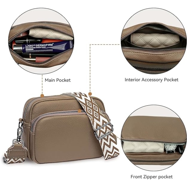 1 st Kvinnors Axelväska, Liten Äkta Läder Messenger Bag för