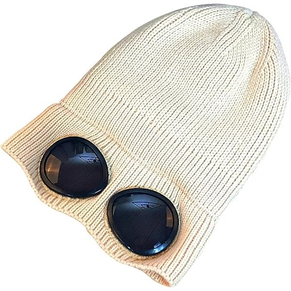 Hvit Unisex Goggle Beanie Huer Varm Fin Strikket Grov Ski Vinter