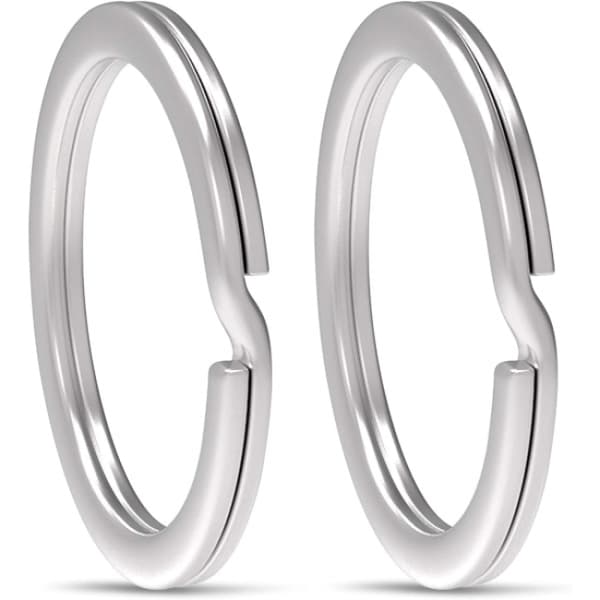 30 stk 30mm flate nøkkelringer i rustfritt stål til bilaccessoarer