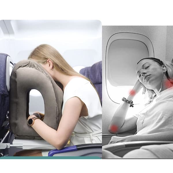 Oppustelig rejsepude til fly, nakkepude til søvn