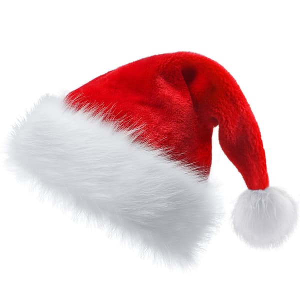 Sæt med 2, voksen+børns lange hår julehat julemandsha