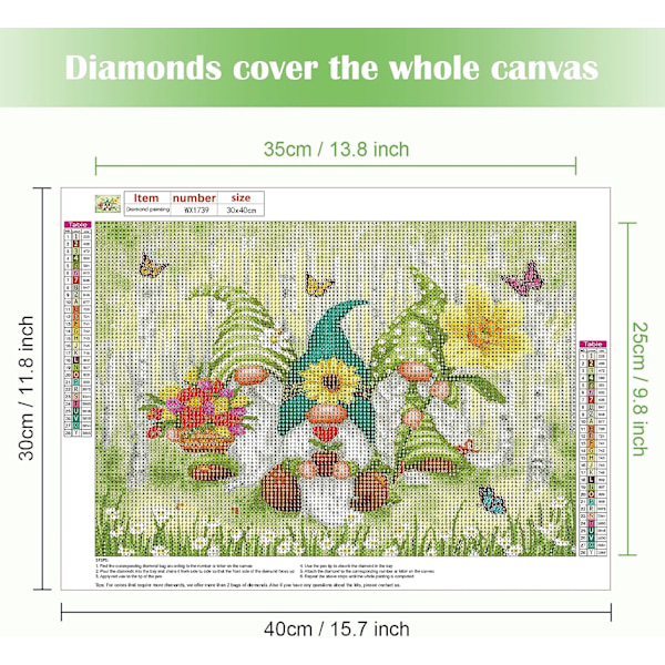 30x40 CM Diamantmaleri Fuld Rhinestones, Diamantbroderi Fu