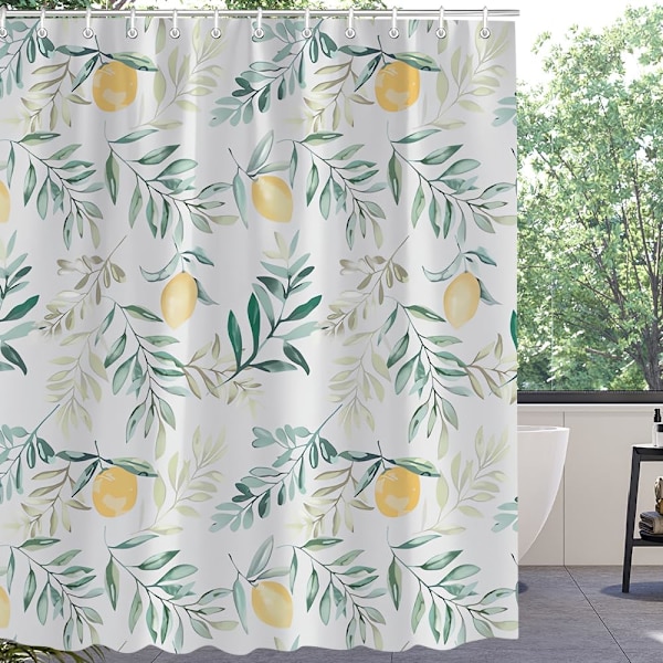 1 Bruseforhæng 80 x 200 cm, Citronsbladmønster, Vægtede Sømme,