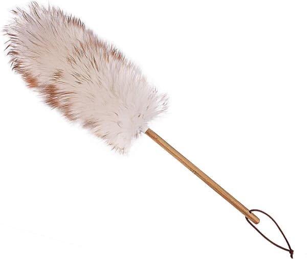 Standard Lammullsdammvippa med bambuhandtag, 24” Ulldammvippa med