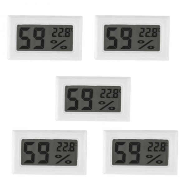 Vit 5 st Mini Hygrometer Liten Digital Termometer Hygrometer