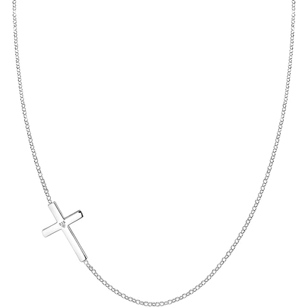 Kvinnors klassiska kors 925 sterling silver kvinnors hänge halsband
