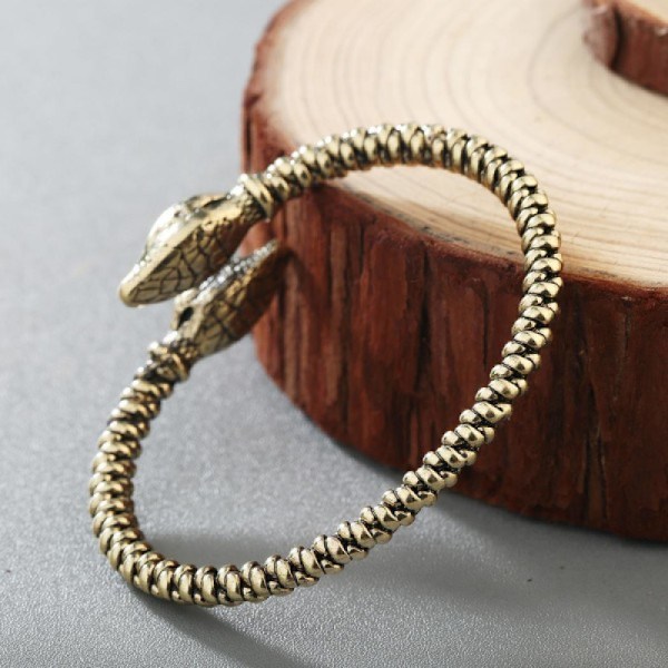 Ormstjärtad bohemisk smycke vikingar armband brons en storlek