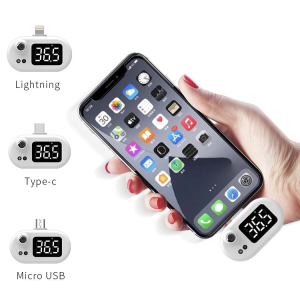 USB Smart Phone Infraröd Kontaktlös Termometer iphone Lätt att Använda