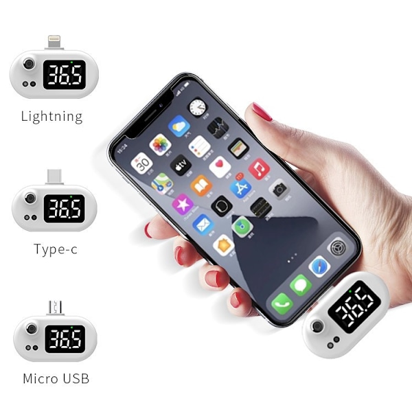 USB Smart Phone Infrarød Kontaktløs Termometer iphone Nem at U