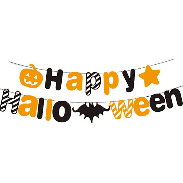 Glad Halloween-banderoll | Vimpel som hänger för familjens Halloween-fest