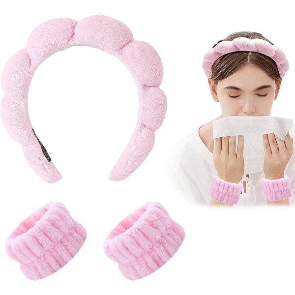 Mikrofiber Vask Armbånd, Svampe Pandebånd til Ansigtsvask, Fac