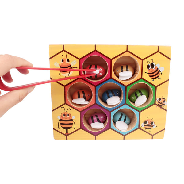 Toddler Fine Motor Skills Legetøj, Clamp Bee to Hive Matching Game, Mo