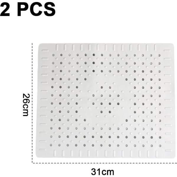Valkoinen 2-pakkaus keittiön tiskialtaan suojamatot kestävät liukumattomat kumit