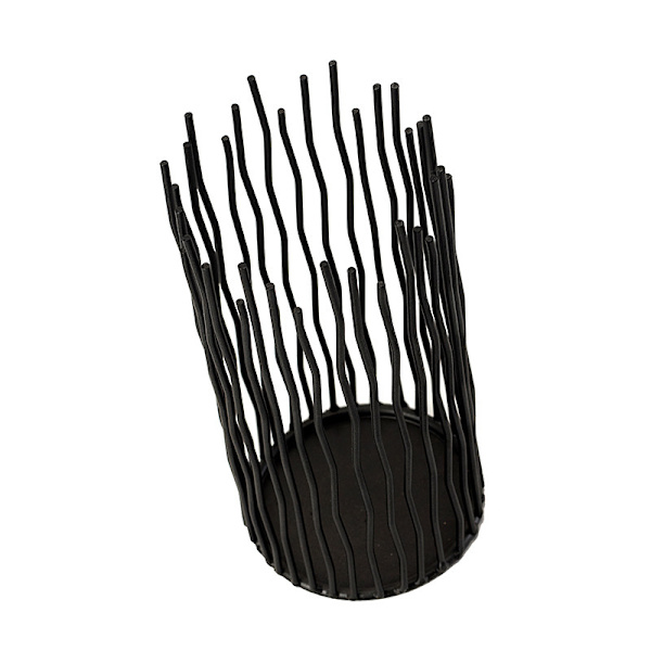 Wire Willow Lysestage Sæt af 1, Metal Sort Søjle Lysestage