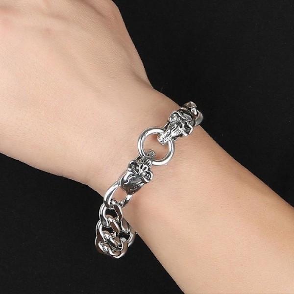 Herre Stål Håndsmykker, Titanium Stål Dødningehoved Armbånd til Mig