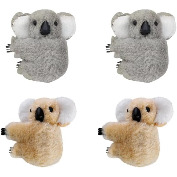 4 STK Koala Hårspænder Plys Koala Hårspænder Dyrehårnåle