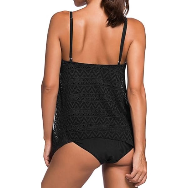 Sommer Tankini badedrakt for kvinner, 2-delt sett, shorts med ermer