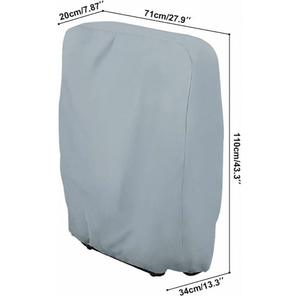 Skyddande Överdrag för Fällbar Solstol (Grå) B71×H110cm, 2-pack