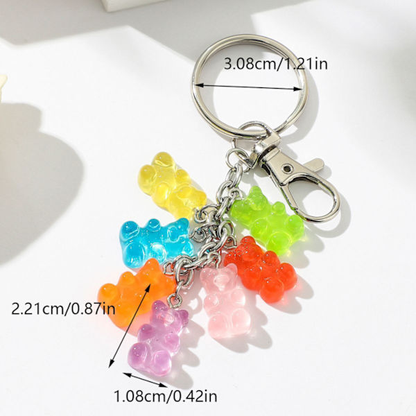Søde bjørne nøglering, Gummy Bear nøglering Slik bjørn harpiks vedhæng
