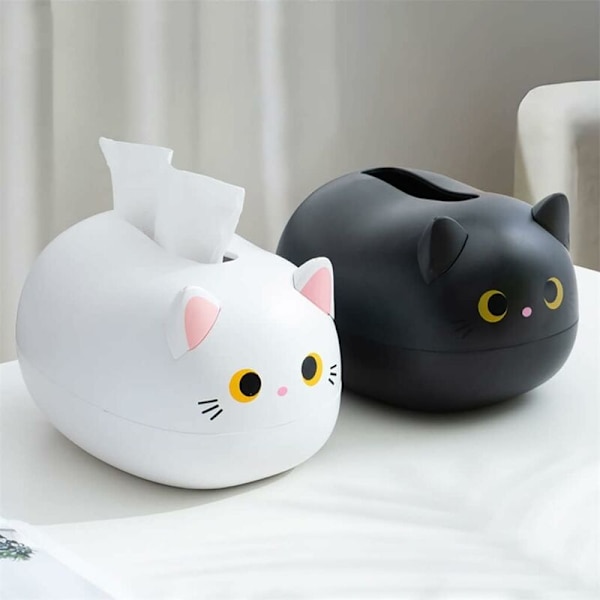 Kawaii katte-formet tørkepapirboks kjøkken serviett oppbevaringsboks toalettpapirbeholder