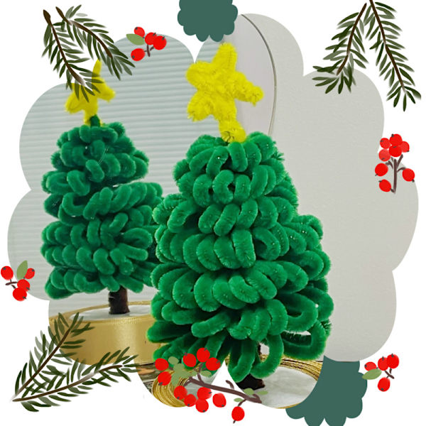 Jouluiset chenille-langat (100 kpl pakkauksessa, kolme väriä) askarteluun