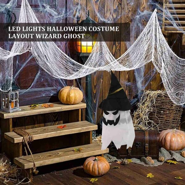 Halloween Dekoration Heks Hat LED Lys Halloween Heks Hat til