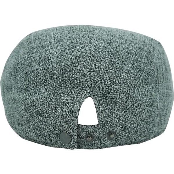 1 stk Lin Flat Cap for Menn Grå Svart