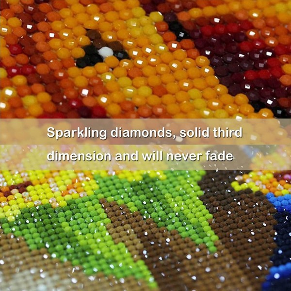 5D diamantmalesett, DIY Tiger diamantmaling, 30 x 40 cm